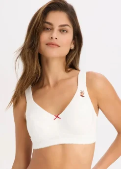 Damen bonprix Wäsche·Baumwollunterwäsche|Wäsche·Große Cups D-H|BH ohne Bügel mit Bio-Baumwolle (2er Pack)
