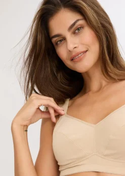 Damen bonprix Große Cups D-H|Nachhaltigere Materialien|BH ohne Bügel mit Bio-Baumwolle (2er Pack)