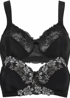 Damen bonprix Große Cups D-H|Bhs|BH ohne Bügel mit gepolsterten Trägern (2er Pack)