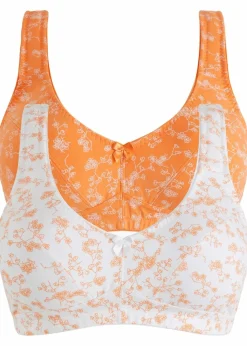 Damen bonprix Große Cups D-H|Nachhaltigere Materialien|BH ohne Bügel mit weicher Bio-Baumwolle (2er Pack)