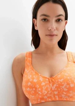Sale BH ohne Bügel mit weicher Bio-Baumwolle (2er Pack) Damen Große Cups D-H|Nachhaltigere Materialien