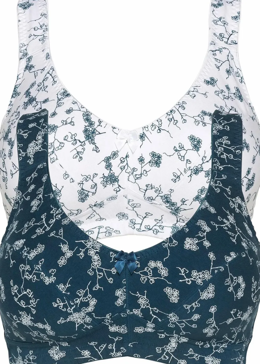 New BH ohne Bügel mit weicher Bio-Baumwolle (2er Pack) Damen Große Cups D-H|Nachhaltigere Materialien