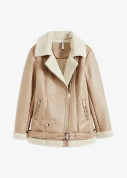 Damen bonprix Jacken & Mäntel|Biker-Jacke aus Lammfellimitat