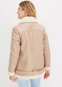 Damen bonprix Jacken & Mäntel|Biker-Jacke aus Lammfellimitat