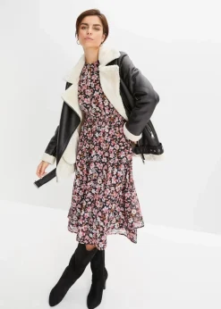 Hot Biker-Jacke aus Lammfellimitat Damen Jacken & Mäntel