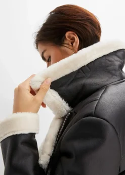 Hot Biker-Jacke aus Lammfellimitat Damen Jacken & Mäntel