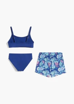 Kinder bonprix Jungen|Mädchen|Bikini + Shorts (3-tlg.Set)