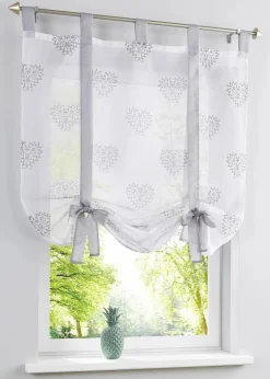 bonprix Raffrollos|Bindegardine mit Herz Druck mit recyceltem Polyester