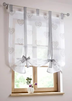 bonprix Raffrollos|Bindegardine mit Herz Druck mit recyceltem Polyester