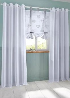 bonprix Raffrollos|Bindegardine mit Herz Druck mit recyceltem Polyester