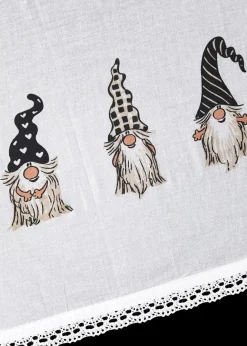 Clearance Bio Baumwoll Scheibengardine mit Wichteldruck Scheibengardinen|Weihnachtsdeko & -Textilien·Gardinen