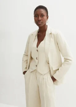 Damen bonprix Bekleidung·Basics|Blazer|Blazer aus reinem Leinen