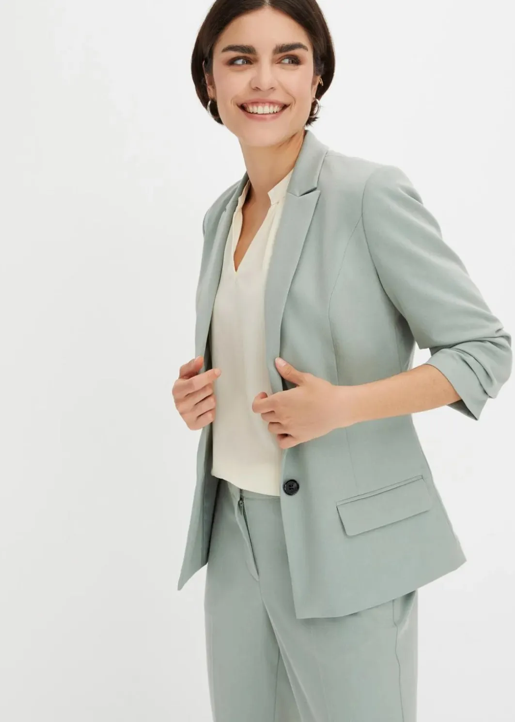Blazer mit drapierten Ärmeln Damen Nachhaltigere Materialien|Blazer