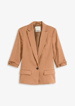 Damen bonprix Bekleidung·Basics|Blazer|Blazer mit drapierten Ärmeln