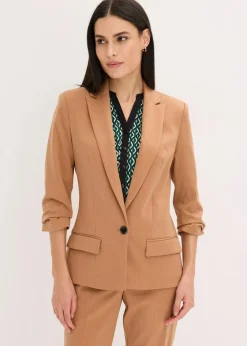 Damen bonprix Bekleidung·Basics|Blazer|Blazer mit drapierten Ärmeln