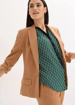 Damen bonprix Bekleidung·Basics|Blazer|Blazer mit drapierten Ärmeln