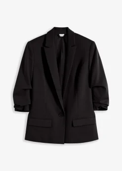 Damen bonprix Nachhaltigere Materialien|Blazer|Blazer mit drapierten Ärmeln