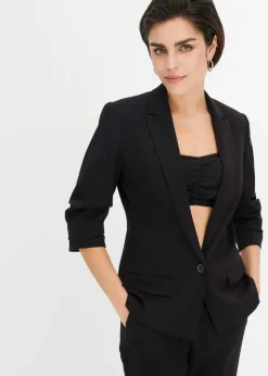 Damen bonprix Nachhaltigere Materialien|Blazer|Blazer mit drapierten Ärmeln