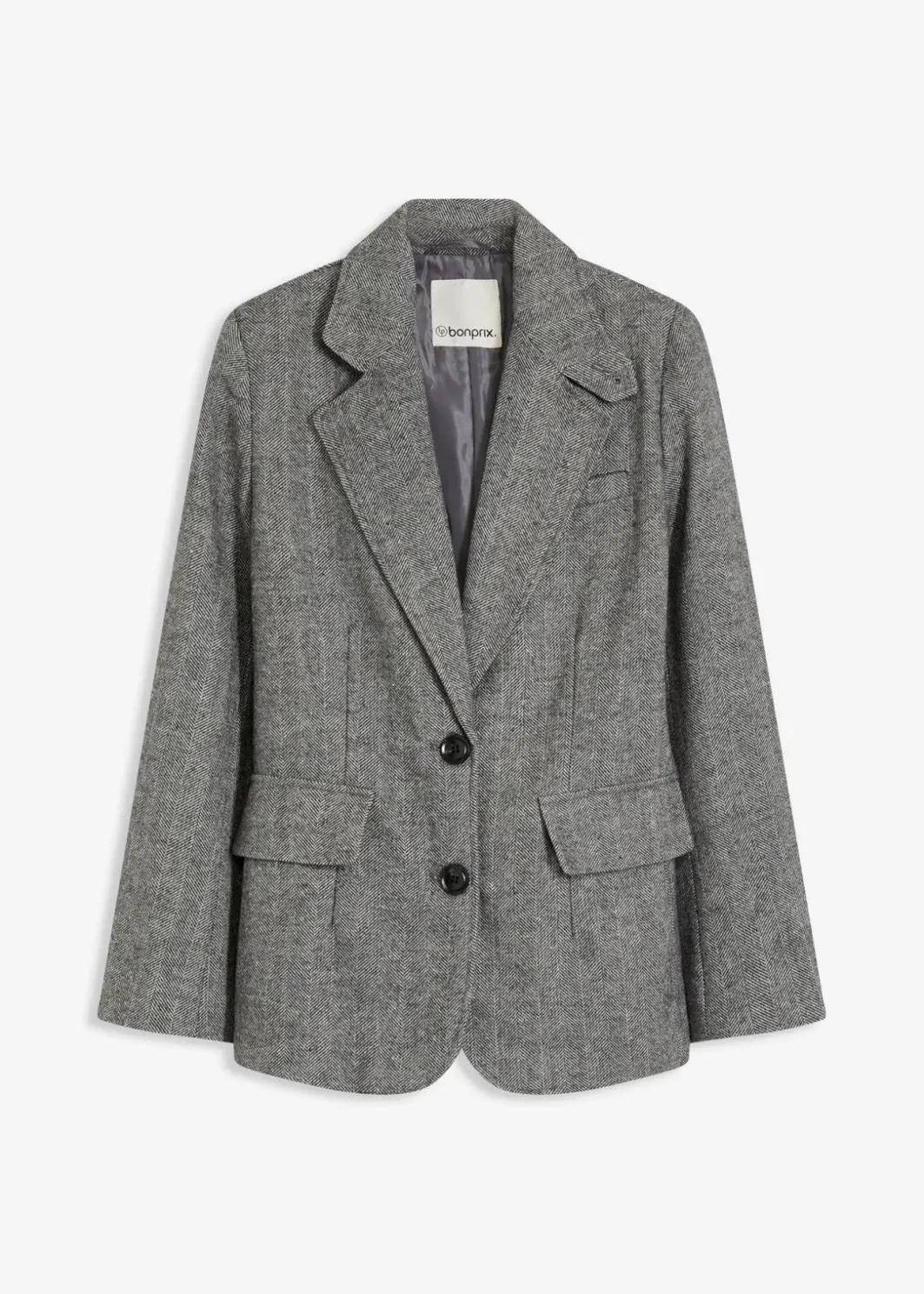 Outlet Blazer mit Fischgratmuster und Wollanteil Damen Blazer|Bekleidung·Basics