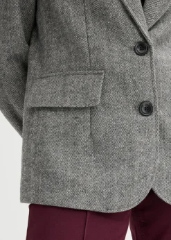Outlet Blazer mit Fischgratmuster und Wollanteil Damen Blazer|Bekleidung·Basics