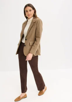 Damen bonprix Bekleidung·Basics|Blazer|Blazer mit Fischgratmuster und Wollanteil