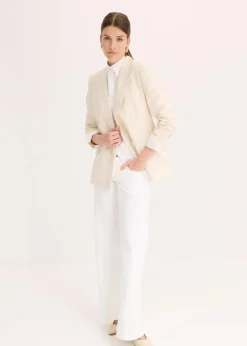 Damen bonprix Blazer|Bekleidung·Basics|Blazer mit Lyocell im Crinklelook