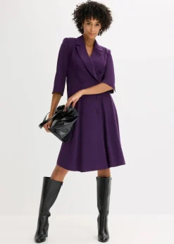 Damen bonprix Kleider|Bekleidung·Pullover & Strickjacken|Blazerkleid mit ausgestelltem Rockteil