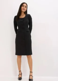 Damen bonprix Bekleidung·Pullover & Strickjacken|Kleider|Blazerkleid mit Spitzenkante