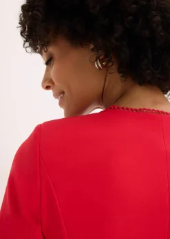Damen bonprix Kleider|Bekleidung·Pullover & Strickjacken|Blazerkleid mit Spitzenkante