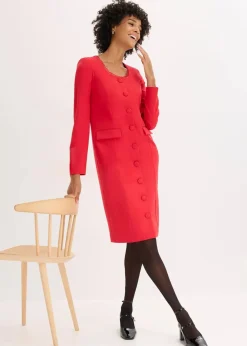 Damen bonprix Kleider|Bekleidung·Pullover & Strickjacken|Blazerkleid mit Spitzenkante