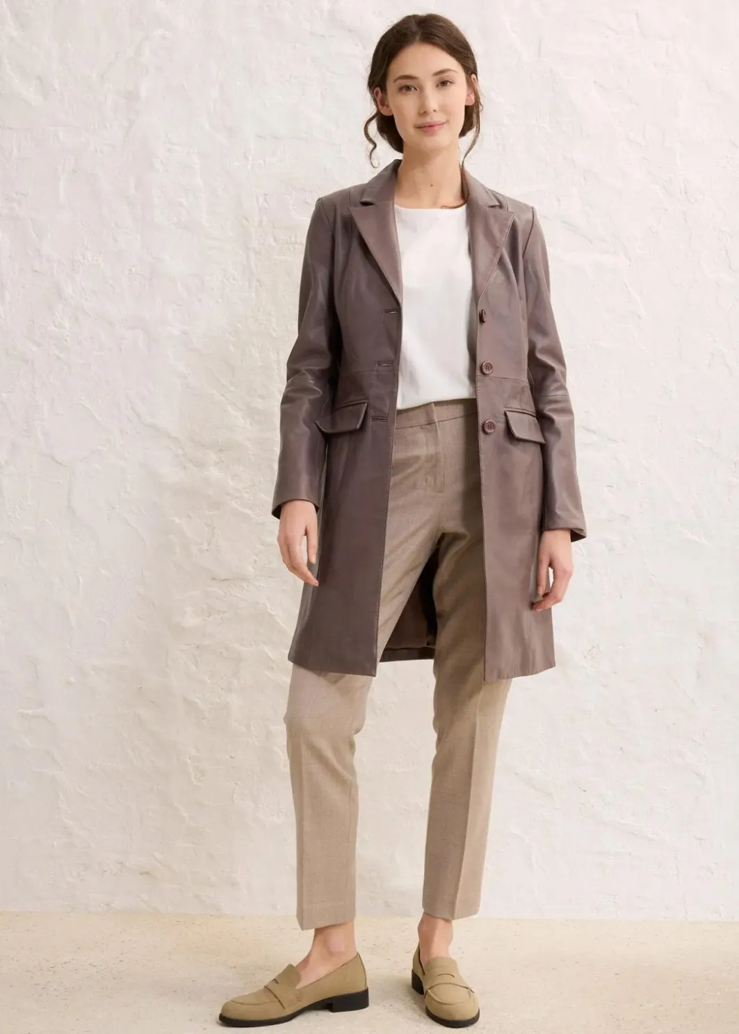 Damen bonprix Nachhaltigere Materialien|Jacken & Mäntel|Blazermantel aus Lammnappa