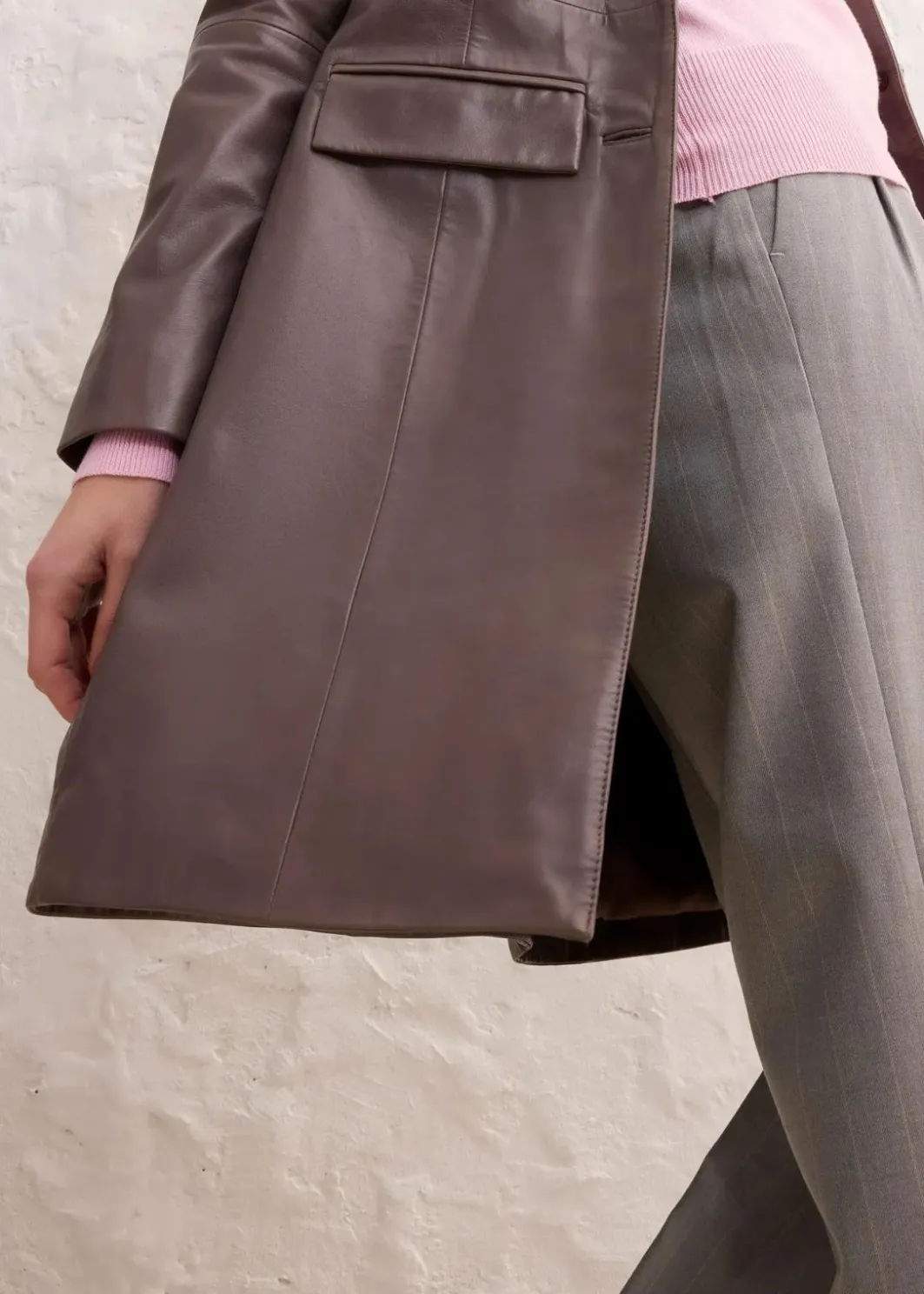 Damen bonprix Nachhaltigere Materialien|Jacken & Mäntel|Blazermantel aus Lammnappa