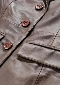 Damen bonprix Nachhaltigere Materialien|Jacken & Mäntel|Blazermantel aus Lammnappa