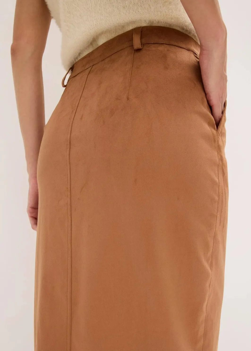 Sale Bleistiftrock aus Velourslederimitat Damen Bekleidung·Sportbekleidung|Röcke