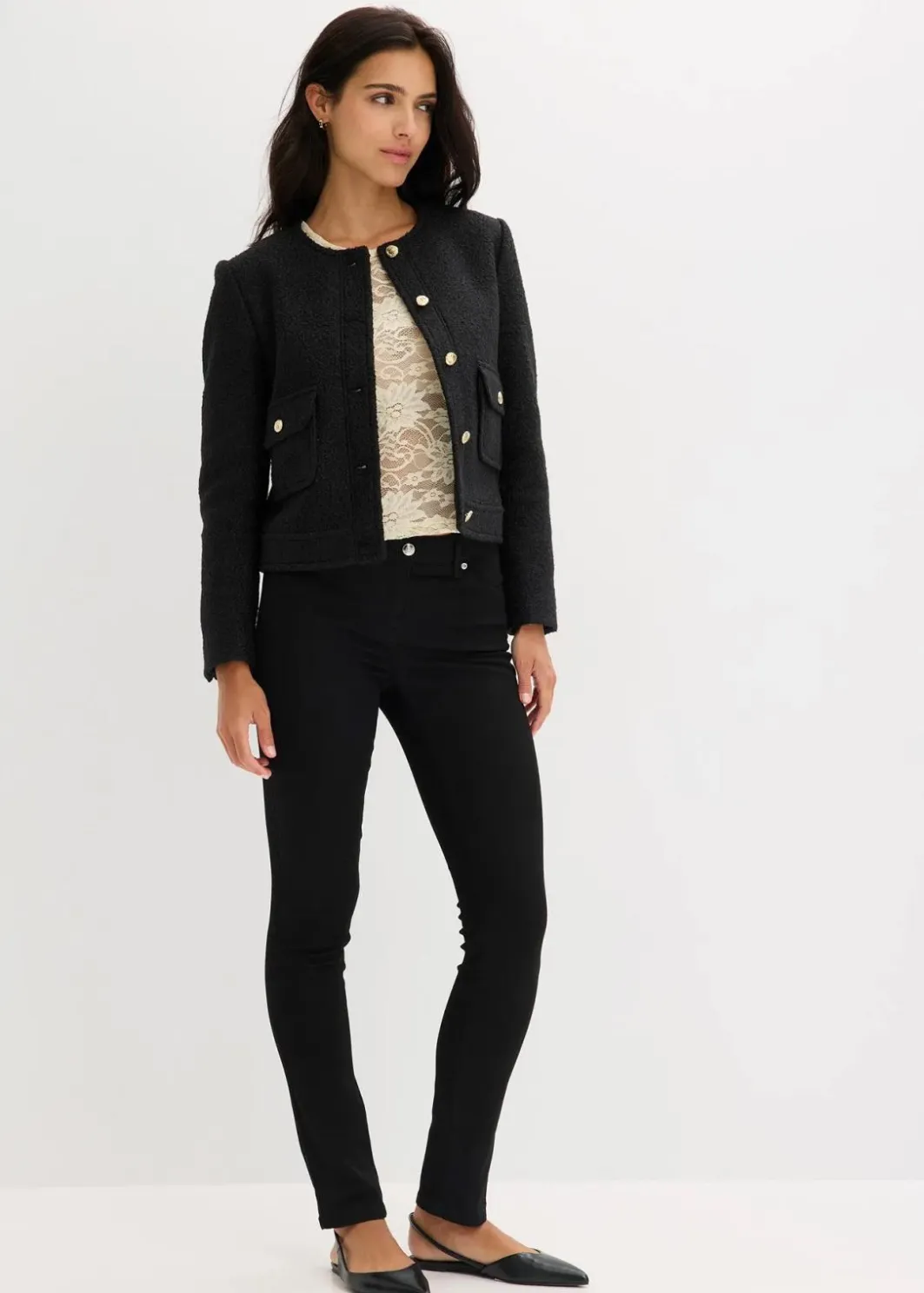 Damen bonprix Bekleidung·Hosen|Jacken & Mäntel|Blouson aus softem Bouclégarn