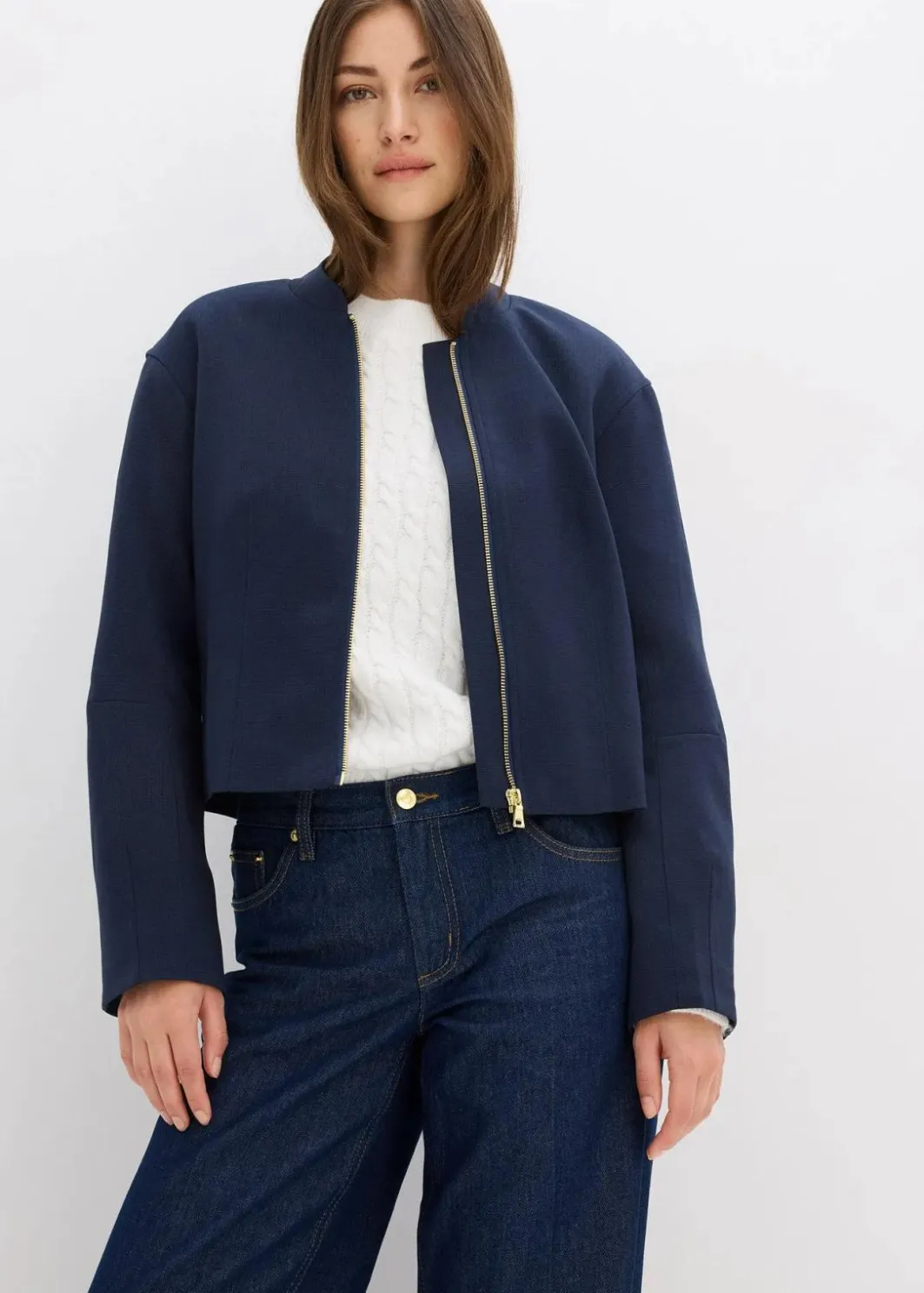 Damen bonprix Jacken & Mäntel|Blouson aus softem Viskose-Mix