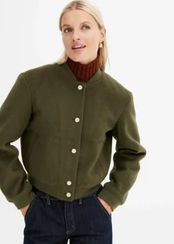 Damen bonprix Kurzgrößen|Bekleidung·Hosen|Blouson in Wolloptik