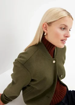 Damen bonprix Kurzgrößen|Bekleidung·Hosen|Blouson in Wolloptik