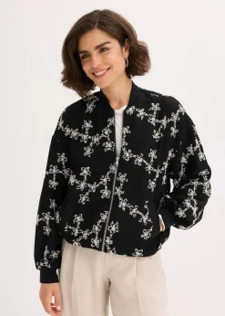 Damen bonprix Bekleidung·Hosen|Jacken & Mäntel|Blouson mit Stickerei
