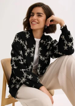Damen bonprix Bekleidung·Hosen|Jacken & Mäntel|Blouson mit Stickerei