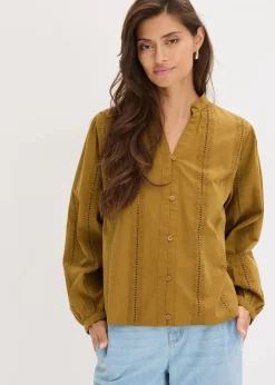 Best Bluse aus Baumwolle mit Spitzen-Details Damen Bekleidung·Jacken & Mäntel|Blusen & Tuniken