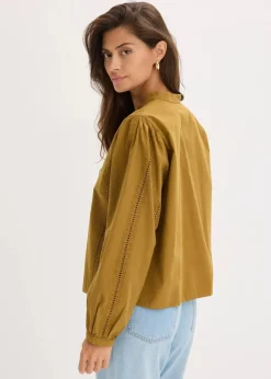 Best Bluse aus Baumwolle mit Spitzen-Details Damen Bekleidung·Jacken & Mäntel|Blusen & Tuniken