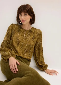 Online Bluse aus fließendem Satin Damen Bekleidung·Jacken & Mäntel|Nachhaltigere Materialien