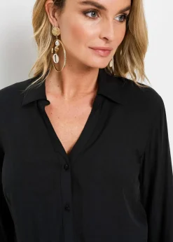 Outlet Bluse aus fließender Viskose Damen Bekleidung·Jacken & Mäntel|Blusen & Tuniken