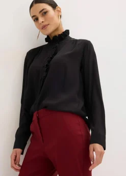 Outlet Bluse aus luftigem Crêpe Damen Blusen & Tuniken|Bekleidung·Jacken & Mäntel