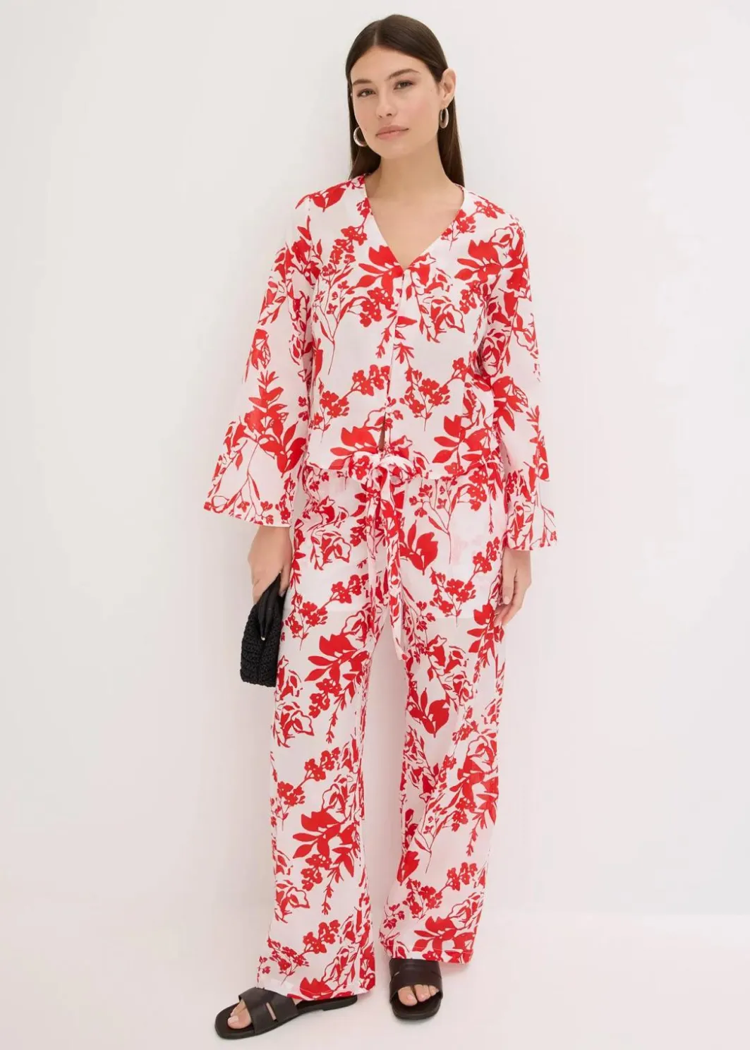 Damen bonprix Zweiteiler & Sets|Blusen & Tuniken|Bluse aus reiner Baumwolle