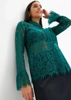 Damen bonprix Blusen & Tuniken|Bekleidung·Jacken & Mäntel|Bluse aus Spitze