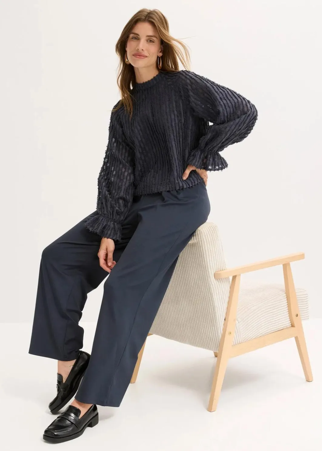Damen bonprix Bekleidung·Jacken & Mäntel|Blusen & Tuniken|Bluse aus strukturiertem Material