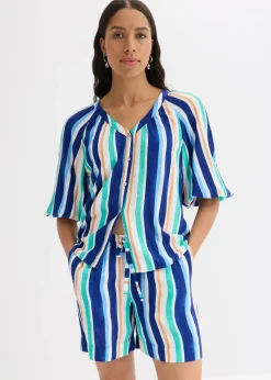 Discount Bluse aus strukturierter Viskose Damen Bekleidung·Jacken & Mäntel|Blusen & Tuniken