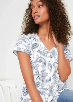 Damen bonprix Bekleidung·Jacken & Mäntel|Blusen & Tuniken|Bluse, Kurzarm